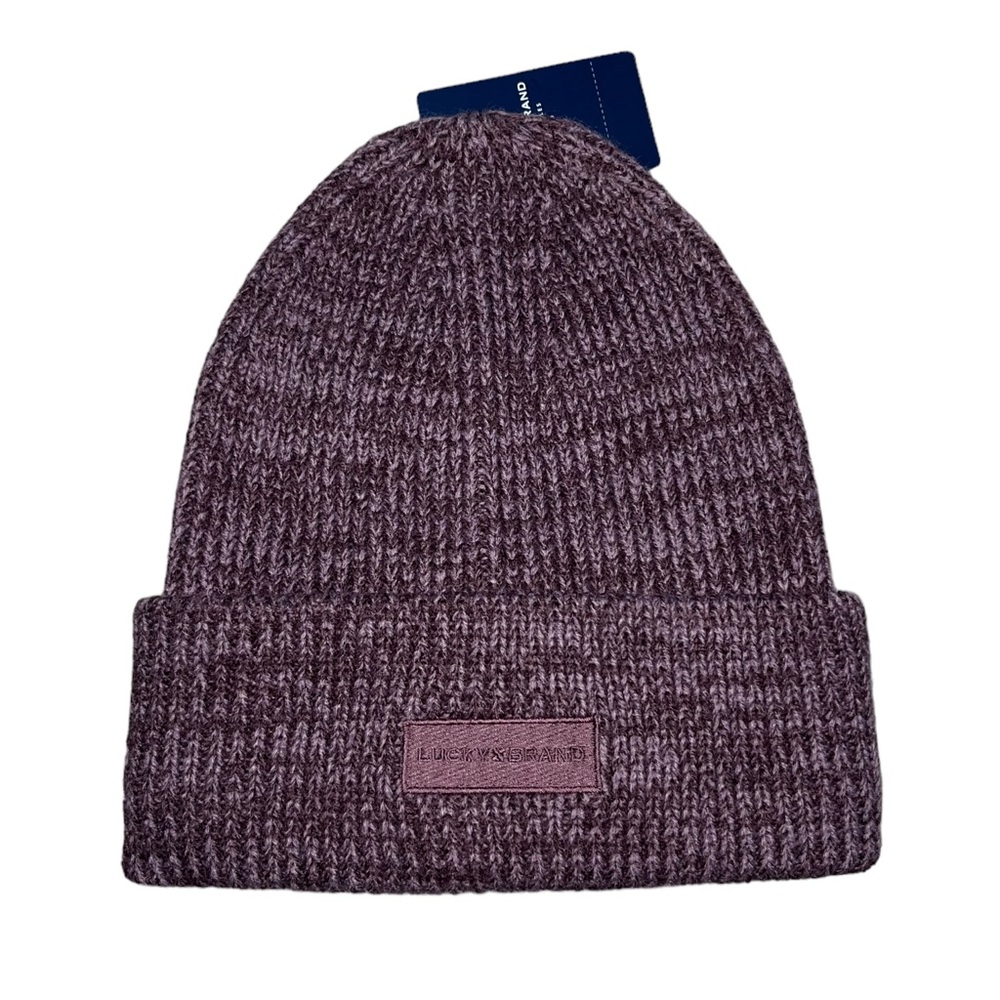 NWT Lucky Brand Winter Beanie Hat Heather Purple